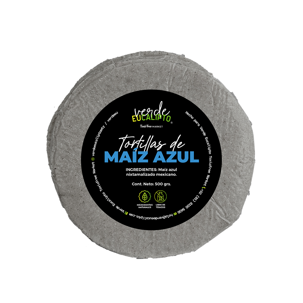 TORTILLAS DE MAÍZ AZUL 500 grs.