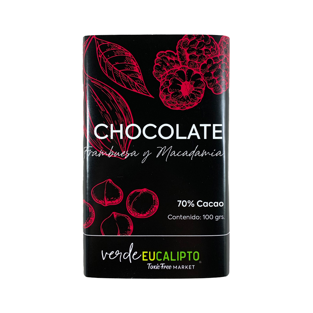 ​CHOCOLATE FRAMBUESA Y MACADAMIA 100 grs.