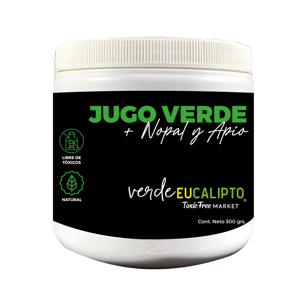JUGO VERDE EN POLVO: NOPAL + APIO 300 grs.