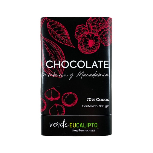 ​CHOCOLATE FRAMBUESA Y MACADAMIA 100 grs.