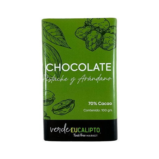 ​CHOCOLATE PISTACHE Y ARÁNDANO 100 grs.